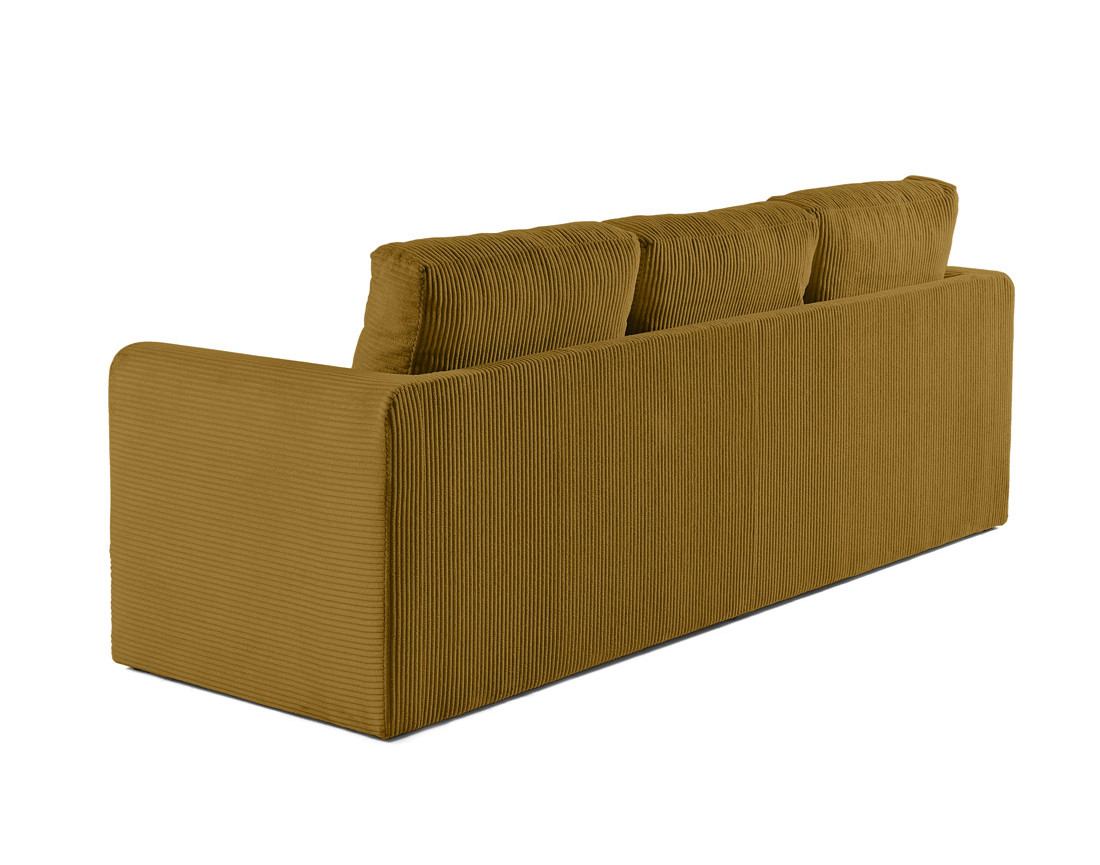 Canapé 3 places convertible déplimousse en velours côtelé Marilia