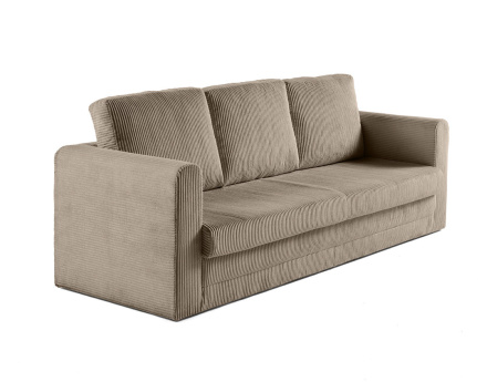 Canapé 3 places convertible déplimousse en velours côtelé Marilia