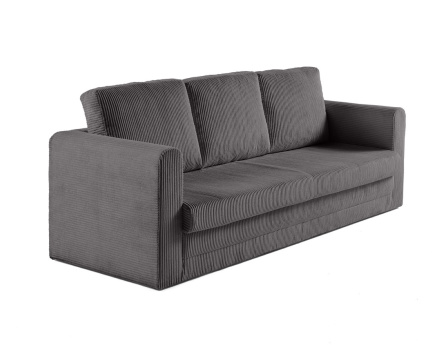 Canapé 3 places convertible déplimousse en velours côtelé Marilia