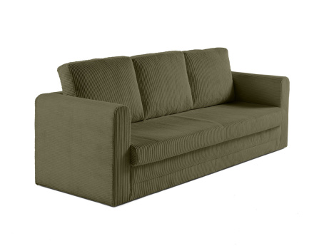 Canapé 3 places convertible déplimousse en velours côtelé Marilia