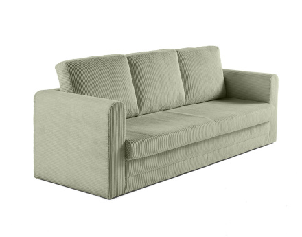 Canapé 3 places convertible déplimousse en velours côtelé Marilia