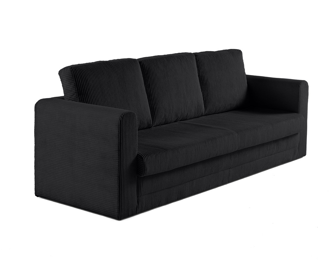 Canapé 3 places convertible déplimousse en velours côtelé Marilia