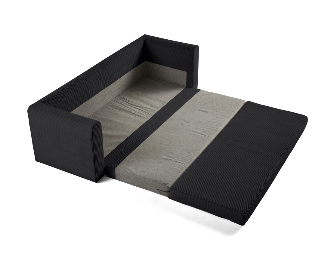 Canapé 3 places convertible déplimousse en velours côtelé Marilia