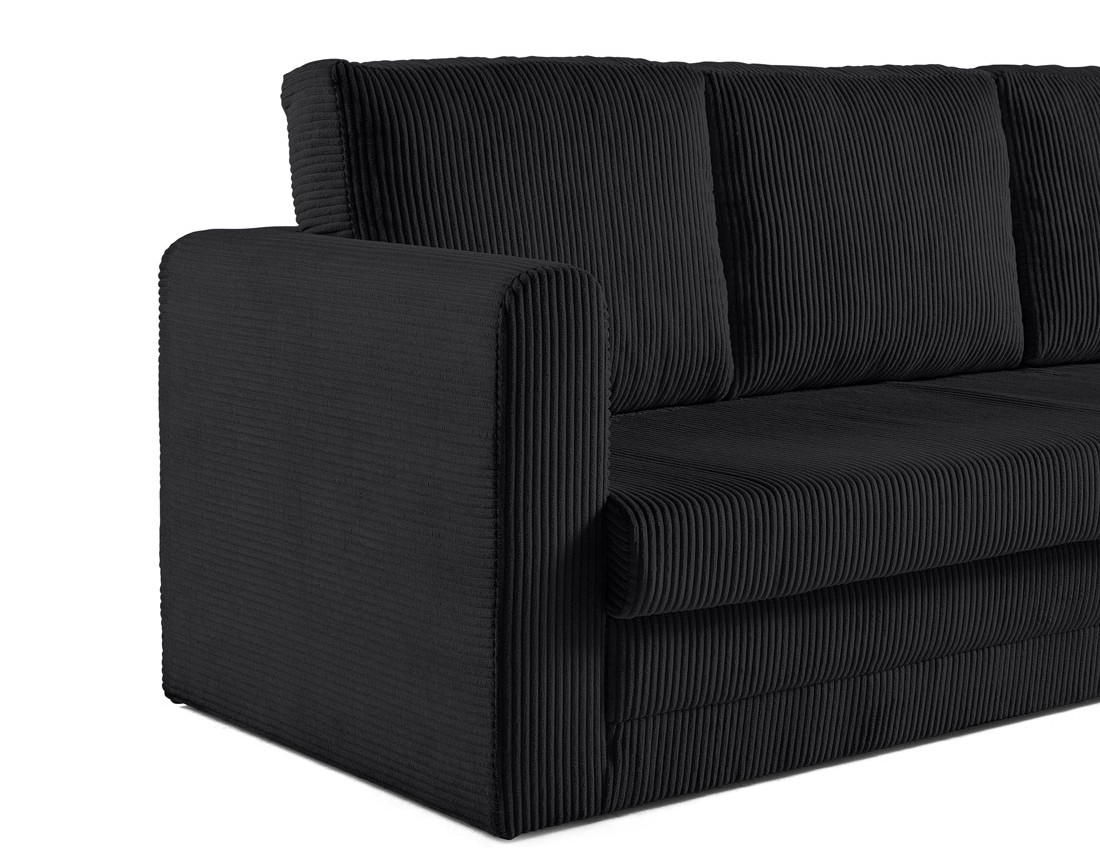 Canapé 3 places convertible déplimousse en velours côtelé Marilia