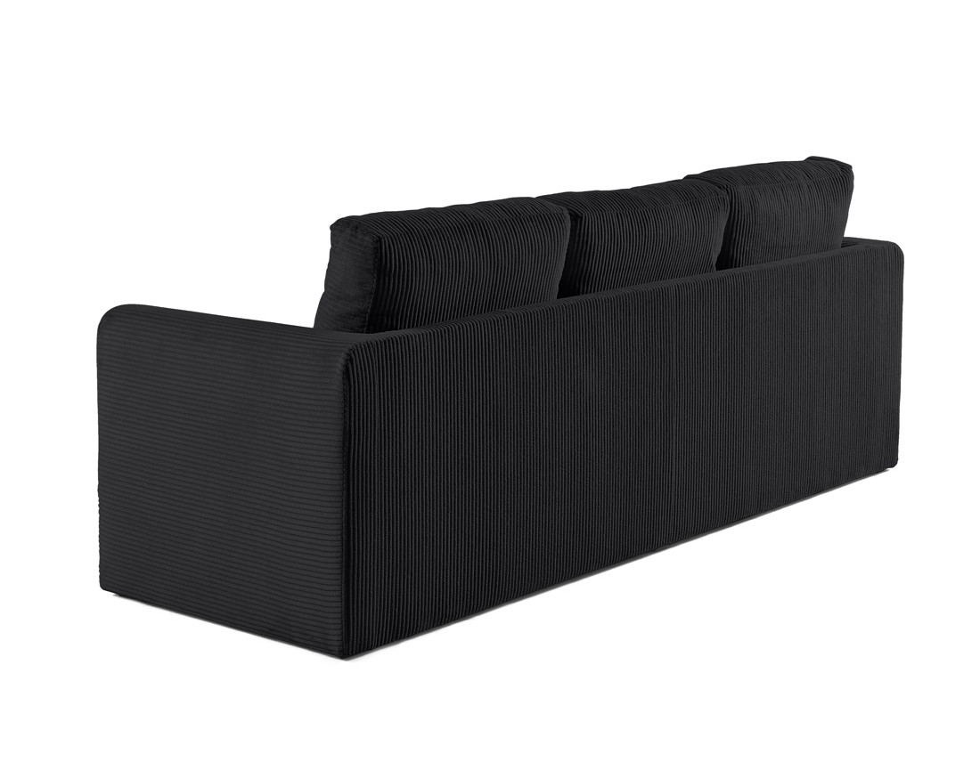 Canapé 3 places convertible déplimousse en velours côtelé Marilia