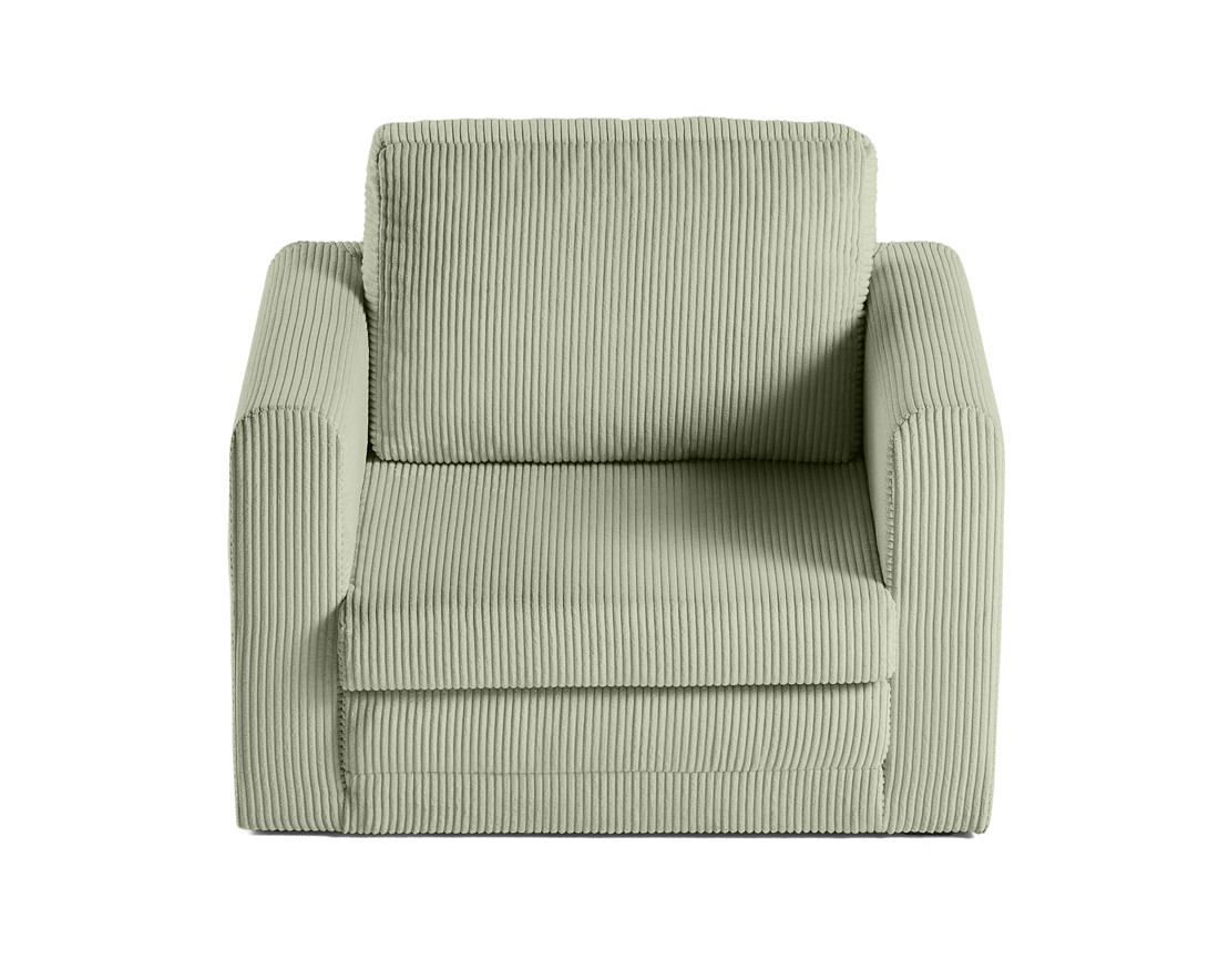 Fauteuil convertible déplimousse en velours côtelé Marilia