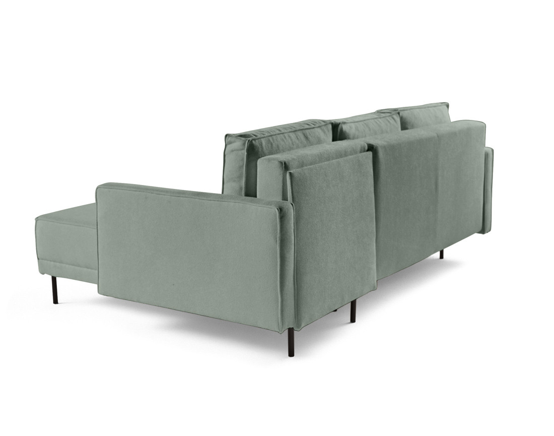 Canapé d'angle réversible convertible avec coffre en tissu Charlie