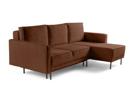 Canapé d'angle réversible convertible avec coffre en tissu Charlie