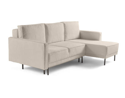 Canapé d'angle réversible convertible avec coffre en tissu Charlie