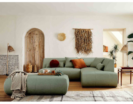 Canapé modulable d'angle droit 5 places - en tissu - Onyx