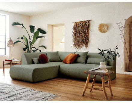 Onyx - canapé d'angle gauche modulable 5 places - en tissu