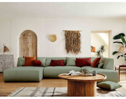 Canapé modulable panoramique d'angle droit 7 places - en tissu -Onyx