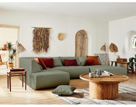 Canapé modulable panoramique d'angle gauche 7 places - en tissu - Onyx