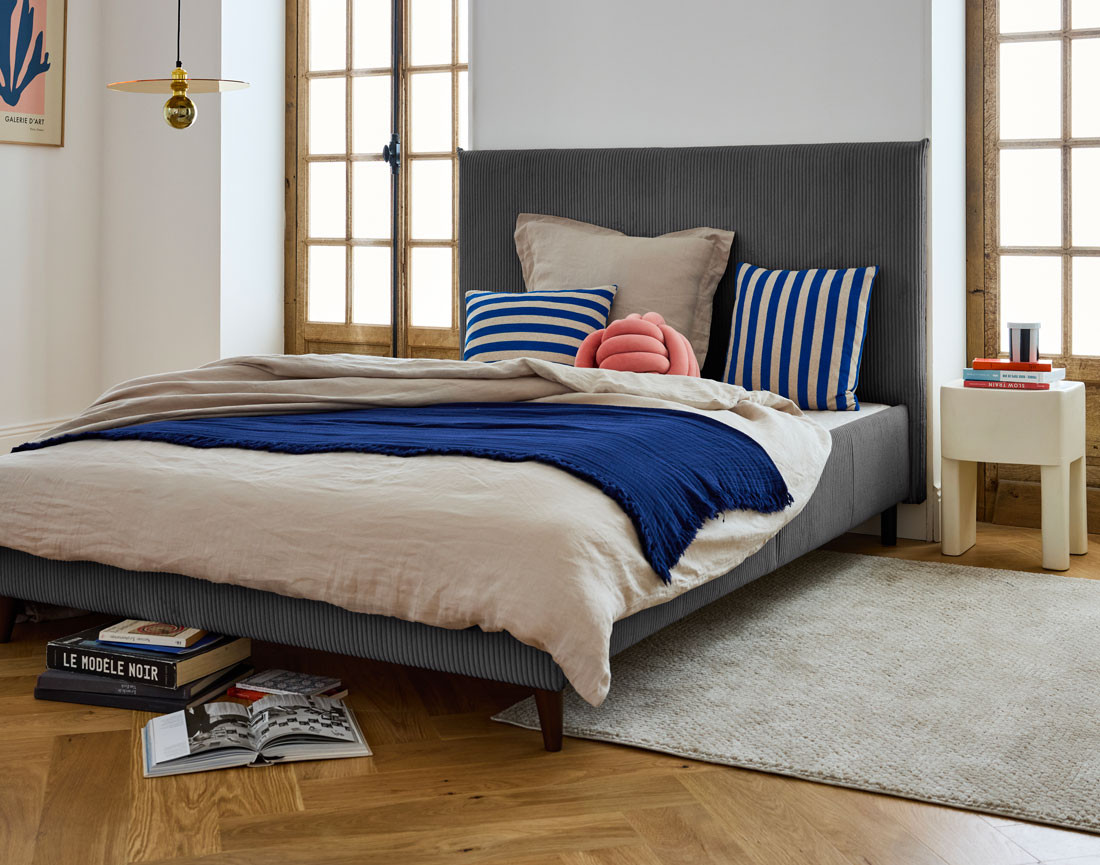 Cadre de lit 160x200 cm en velours côtelé Botticelli