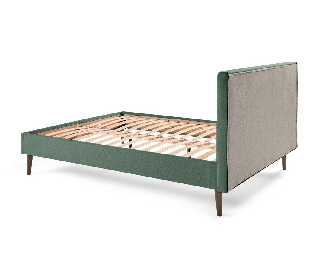 Lit 140x190 cm avec sommier inclus en tissu Monet