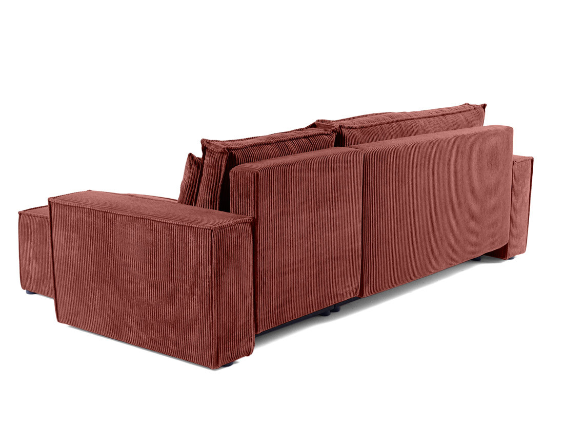 Canapé d'angle réversible 4 places - convertible avec coffre - en velours côtelé - Cezanne