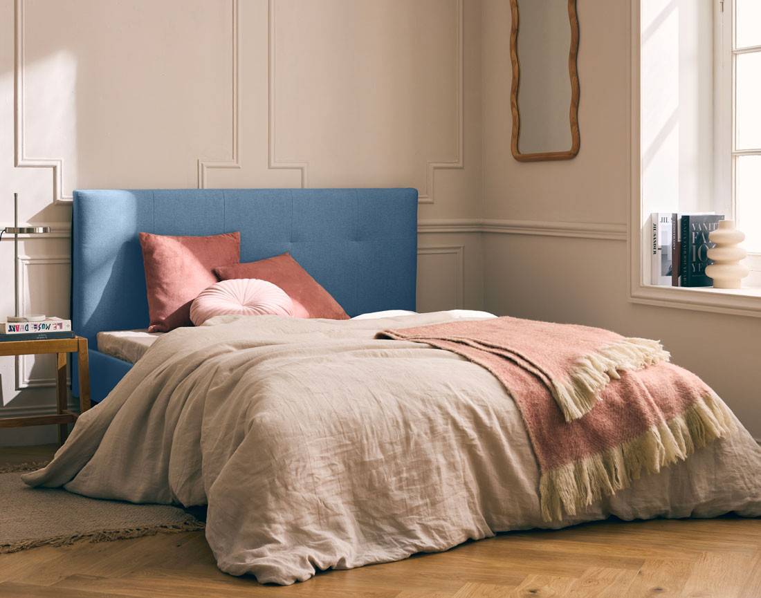 Lit 160x200 cm avec sommier inclus en tissu Monet