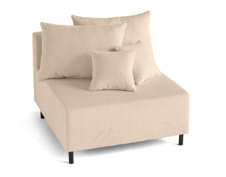 Module d'assise sans accoudoirs en velours côtelé Edinburg