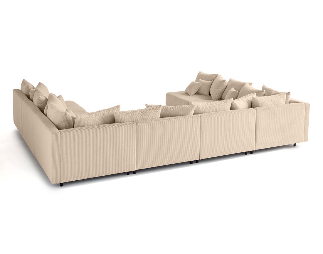 Edinburg - canapé modulable panoramique 8 places - en velours côtelé Lisa Design