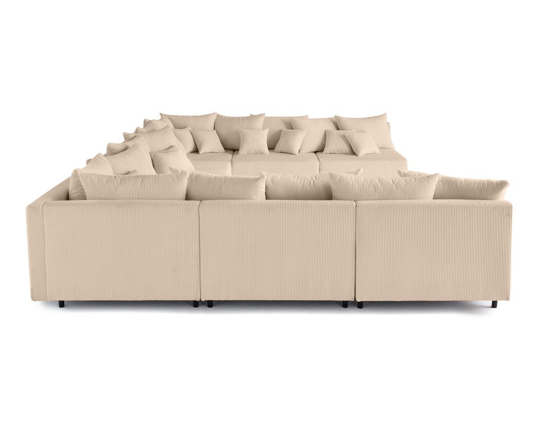 Edinburg - canapé modulable panoramique 8 places - en velours côtelé Lisa Design