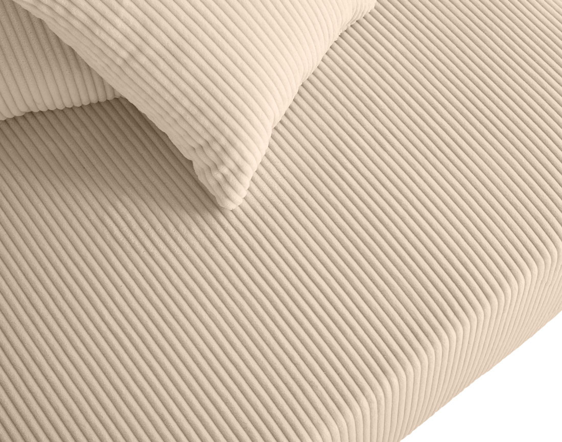 Canapé panoramique modulable 8 places en velours côtelé Edinburg