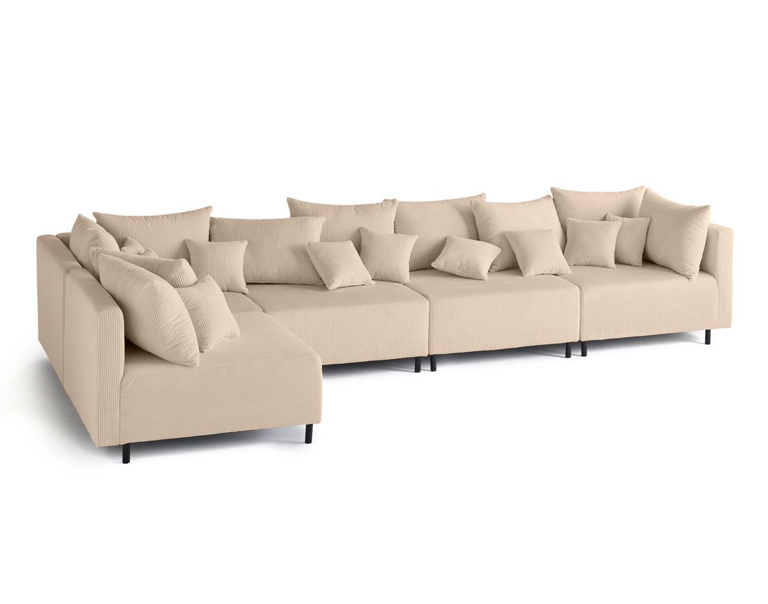 Edinburg - canapé modulable d'angle réversible 5 places - en velours côtelé Lisa Design