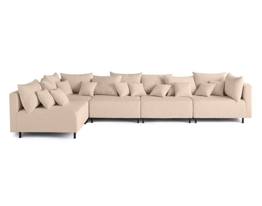 Edinburg - canapé modulable d'angle réversible 5 places - en velours côtelé Lisa Design