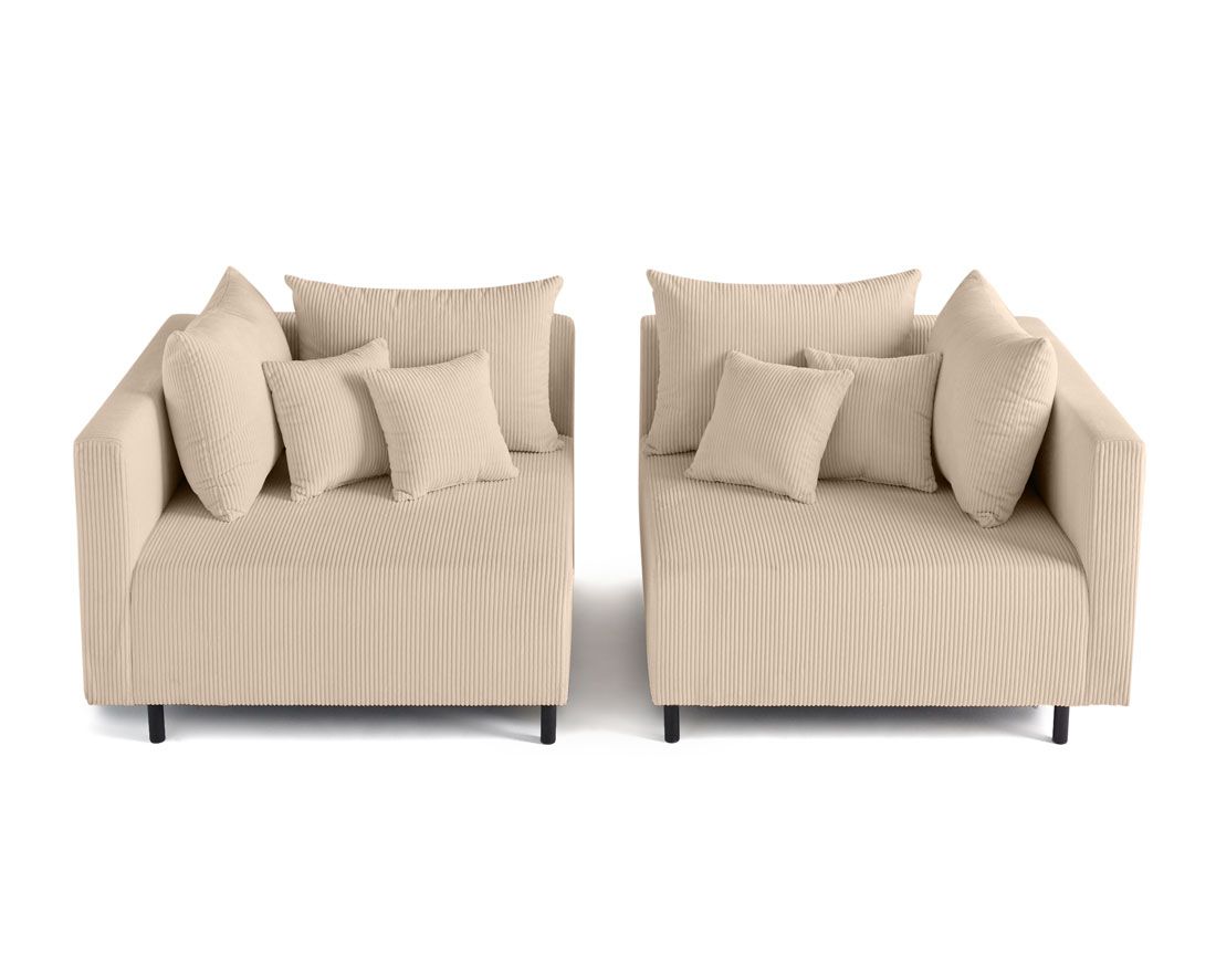 Edinburg - canapé modulable 2 places - en velours côtelé Lisa Design