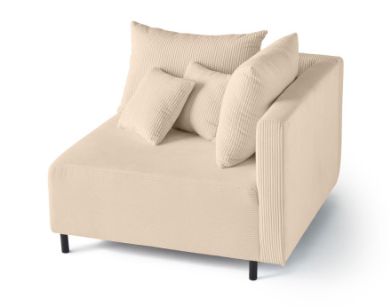 Module d'assise d'angle réversible en velours côtelé Edinburg - droit