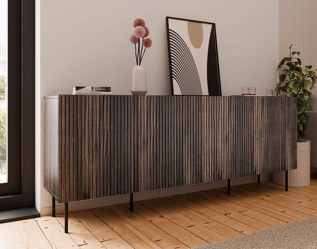 Buffet bas bois 4 portes 200 cm Franco