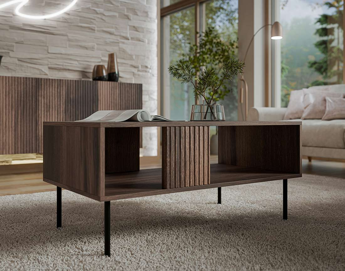 Table basse bois 1 niche 100 cm Franco