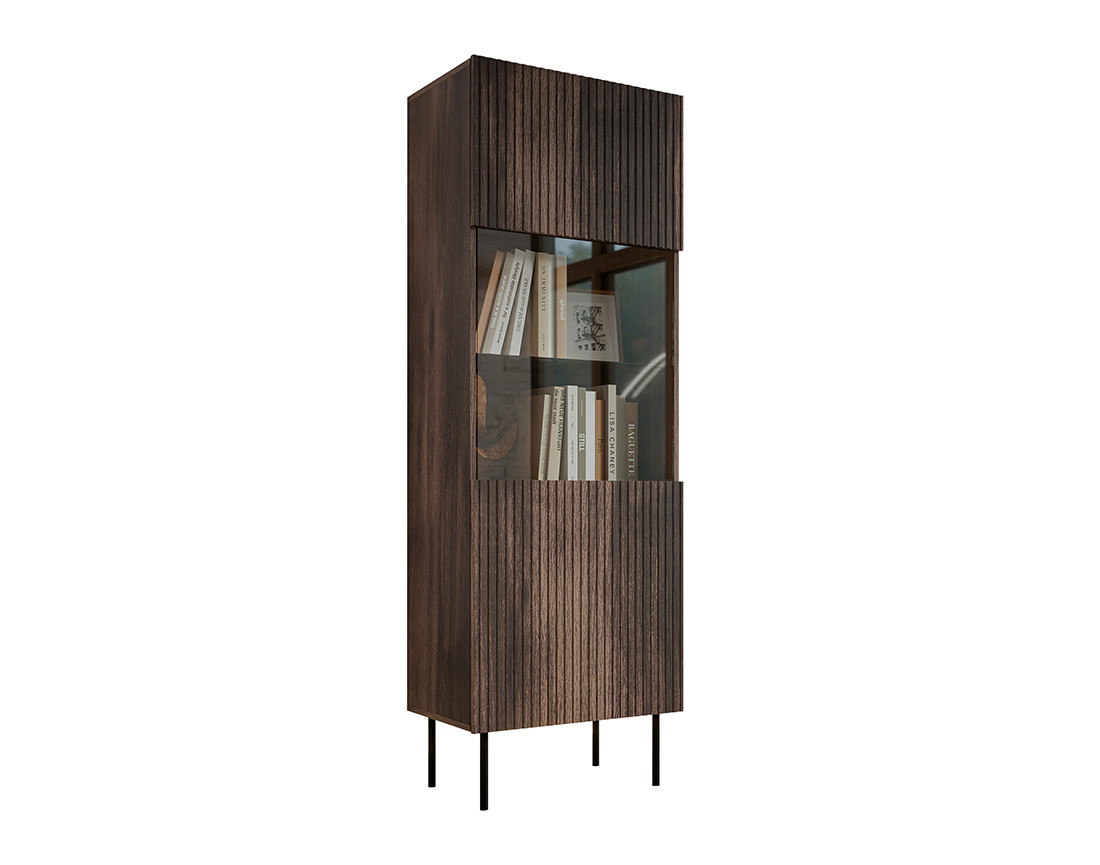 Vitrine bois 1 porte 183 cm Franco