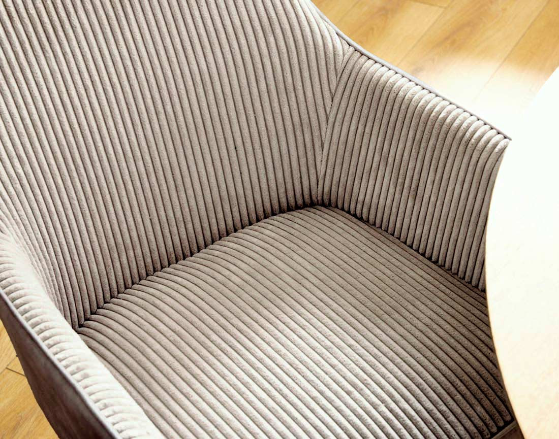 Lot de 2 fauteuils en velours côtelé et velours gris Lormi