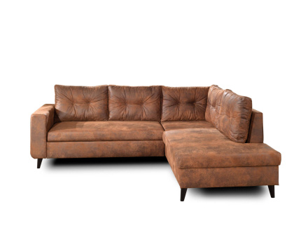 NORDIC - Canapé d'angle L - 5 places - Convertible - Industriel vintage - Droit