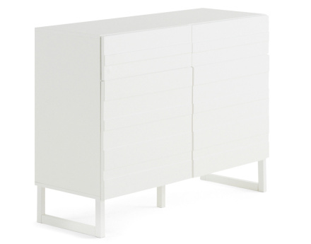 Buffet bas blanc 2 portes et 2 tiroirs 110 cm Sofia