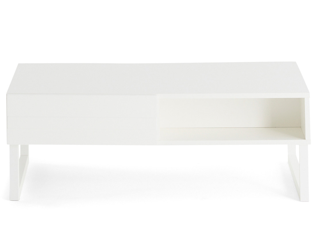 Table basse blanc 1 niche 110 cm Sofia