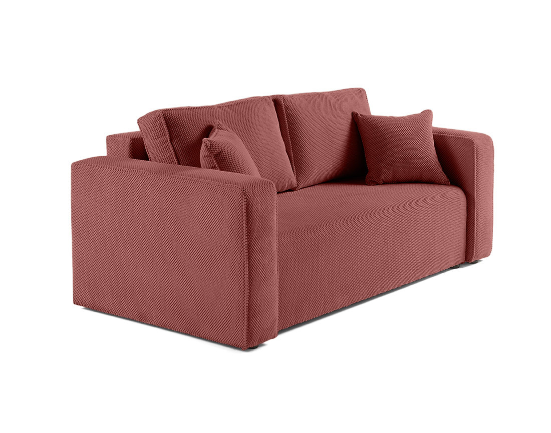 Canapé droit 2 places en velours texturé Topaze