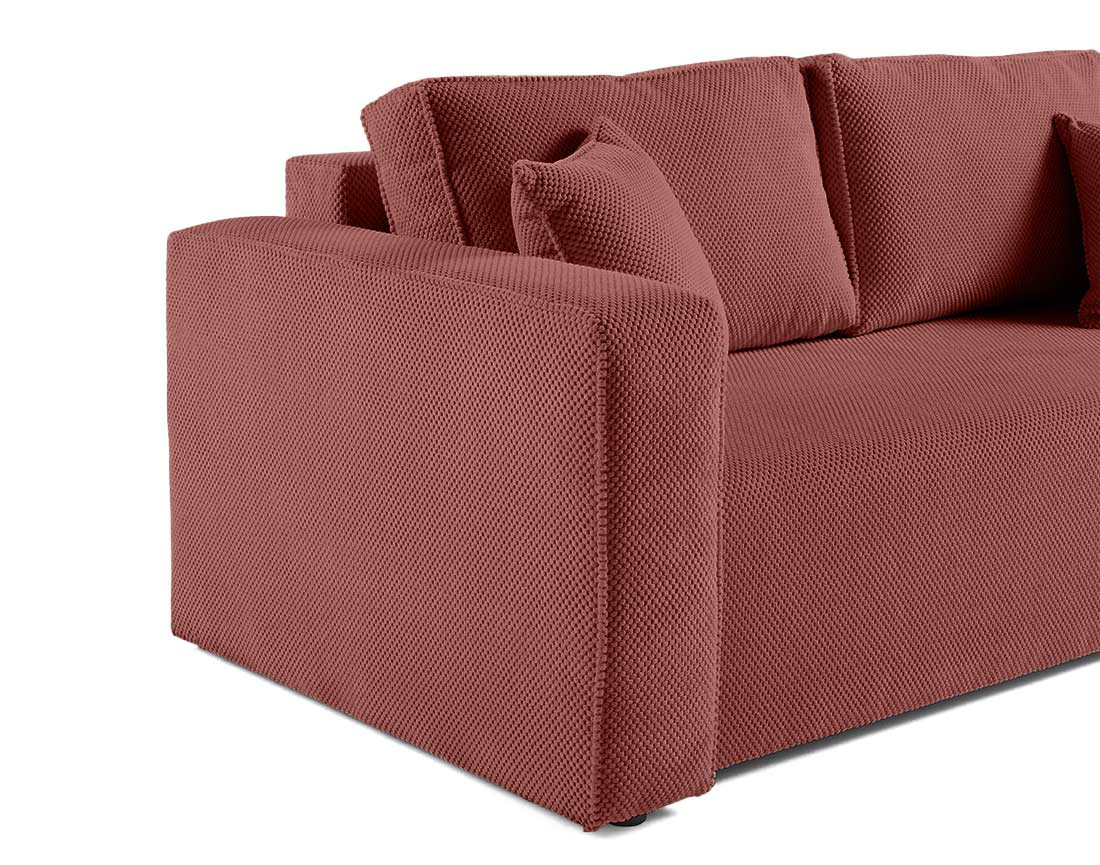 Canapé droit 2 places en velours texturé Topaze