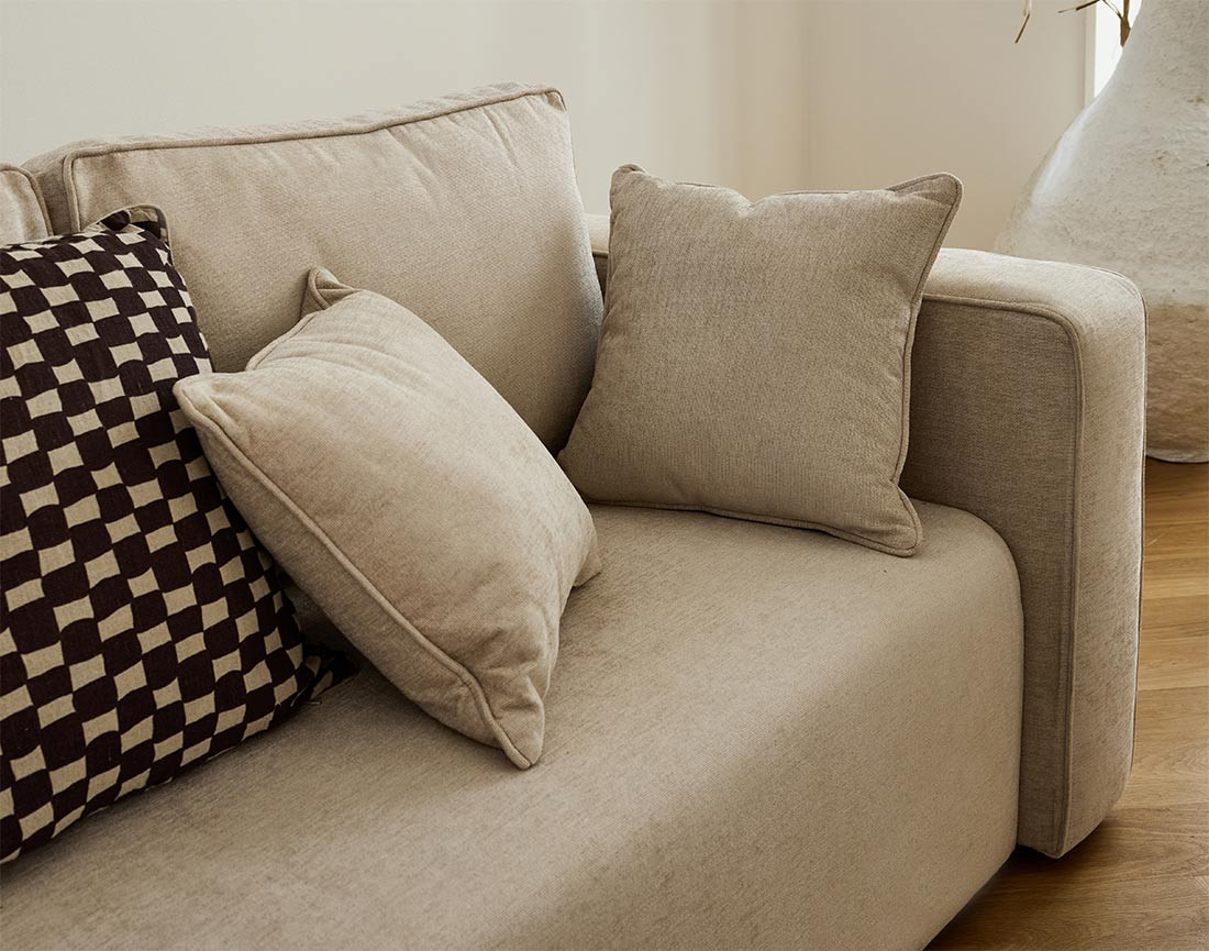 Canapé droit 2 places en tissu Topaze