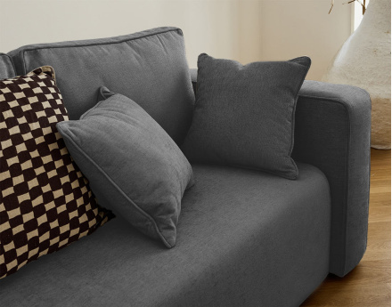 Canapé droit 2 places en tissu Topaze