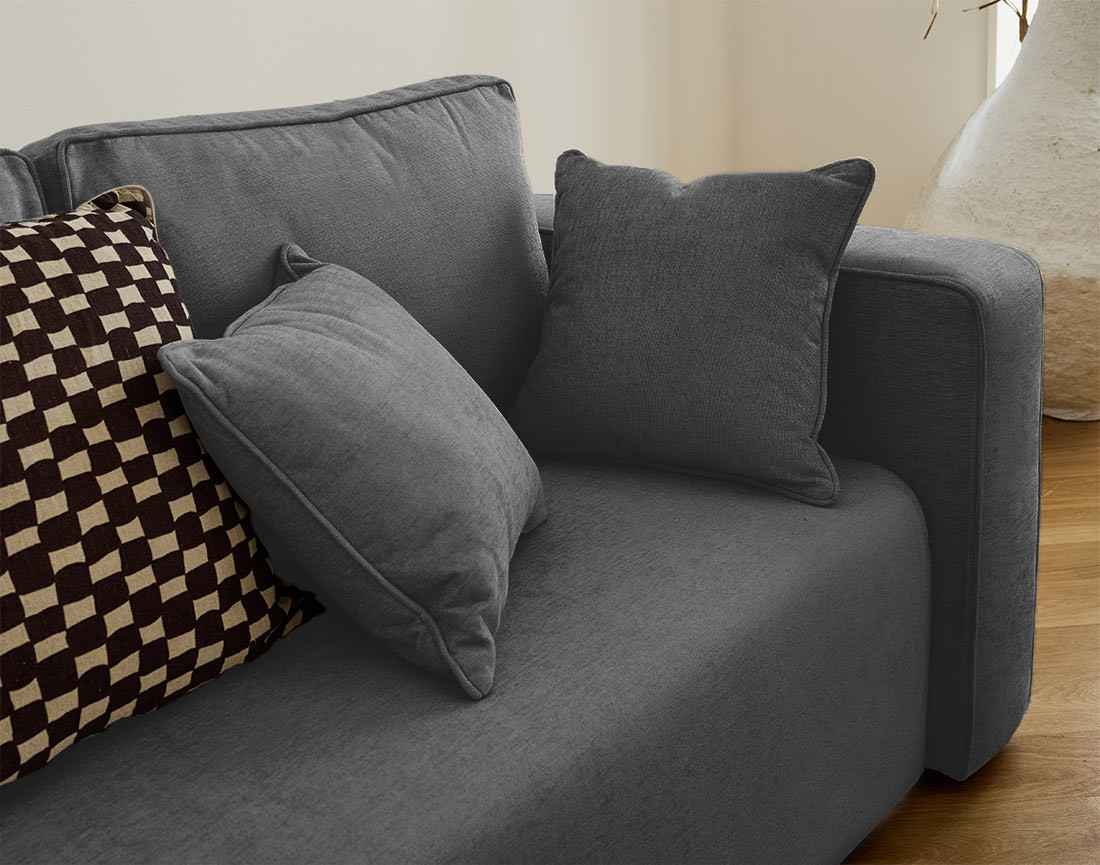 Canapé droit 2 places en tissu Topaze