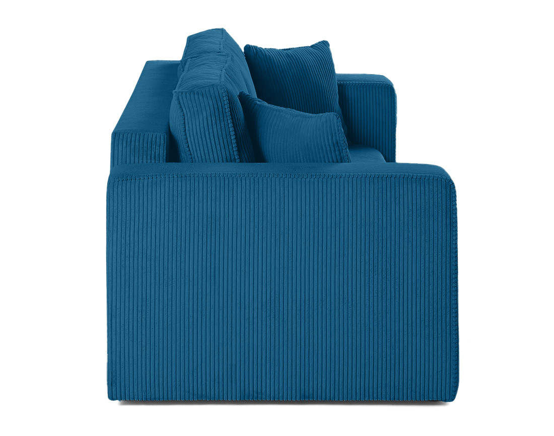 Canapé droit 2 places en velours côtelé Topaze