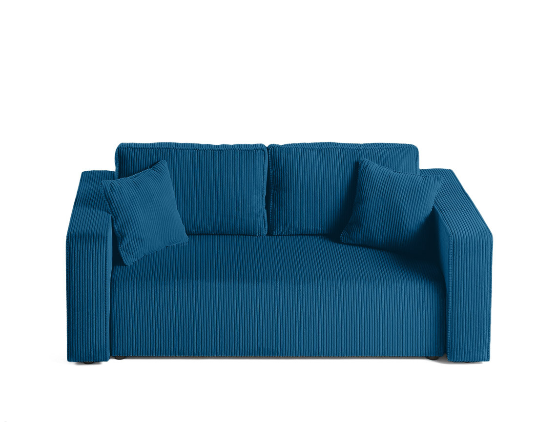 Canapé droit 2 places en velours côtelé Topaze