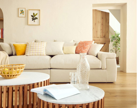 Canapé 4 places - assise profonde - en tissu Sergio