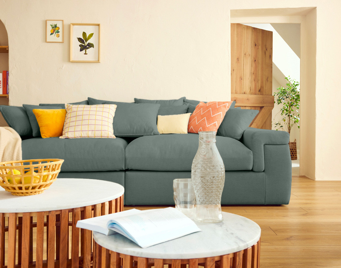 Canapé 4 places - assise profonde - en tissu Sergio