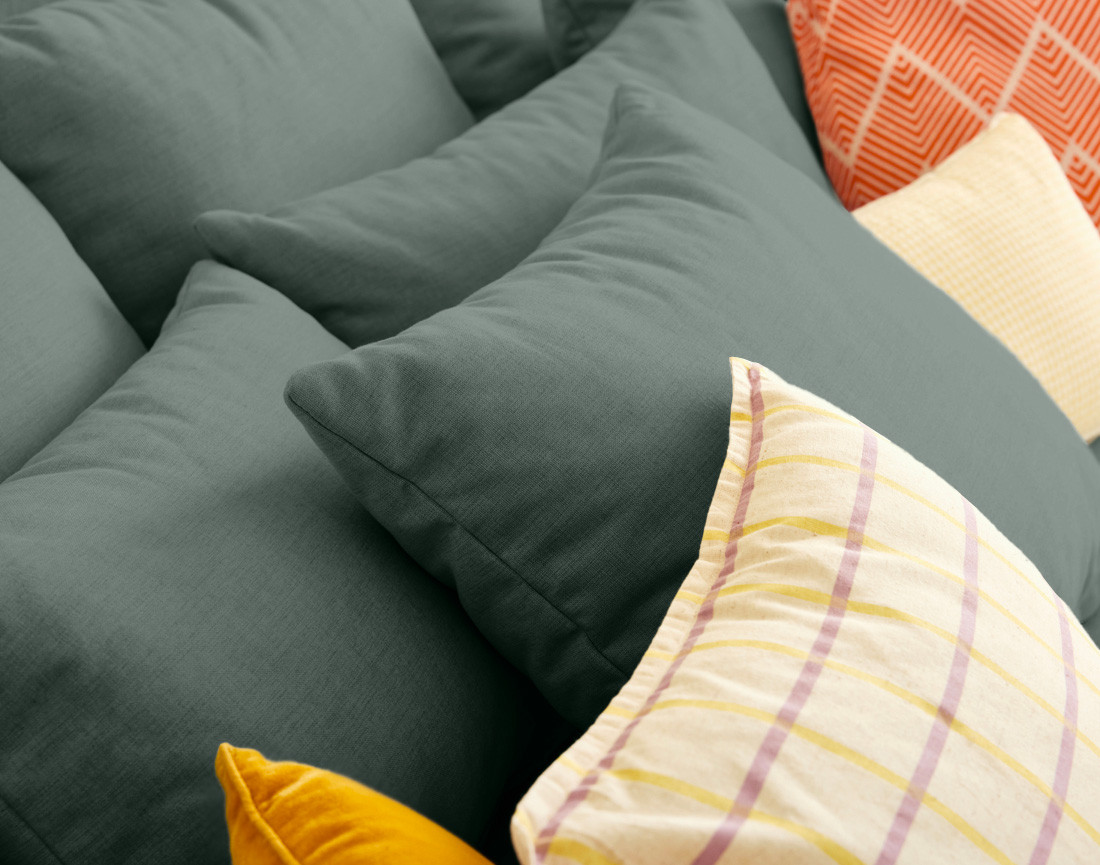 Canapé 4 places - assise profonde - en tissu Sergio