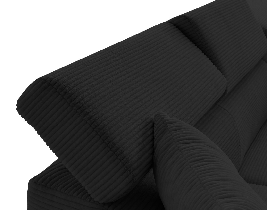 Canapé d'angle droit convertible et têtières en velours côtelé Lisbona