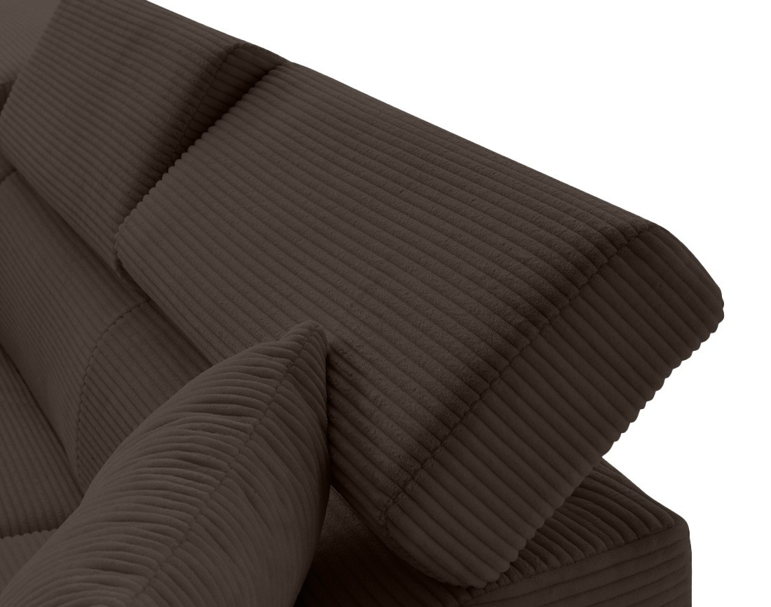 Canapé d'angle gauche convertible et têtières en velours côtelé Lisbona