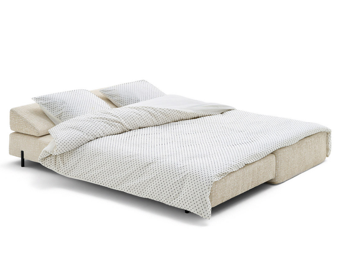 Banquette 3 places convertible en tissu velours relief Brescia