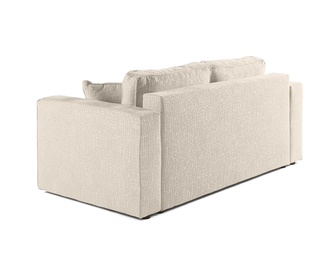 Canapé droit 2 places en tissu velours relief Topaze